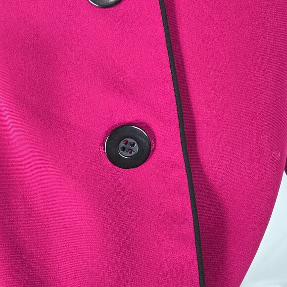 Jones Studio Blazer Women 18W Pink Fuchsia 3 Button Lined Career Jacket Preppy - Picture 4 of 12